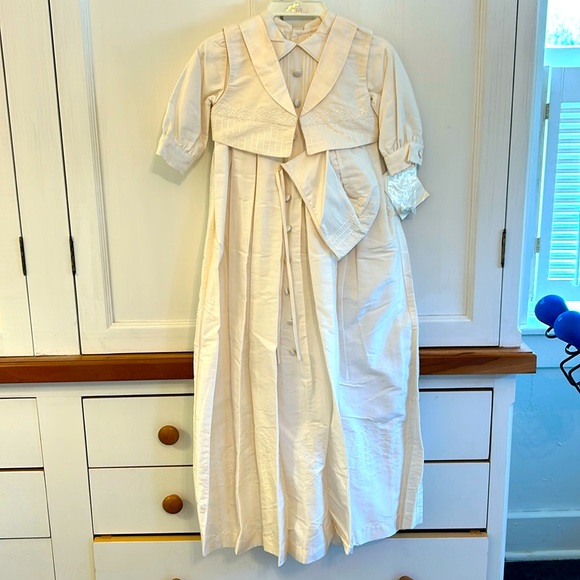 Pure Silk Traditional Classic Heirloom Baptism Christening Outfit New with Tags - Picture 2 of 11